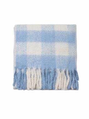 Summer And Rose Big Blue Checkered Scarf NWT